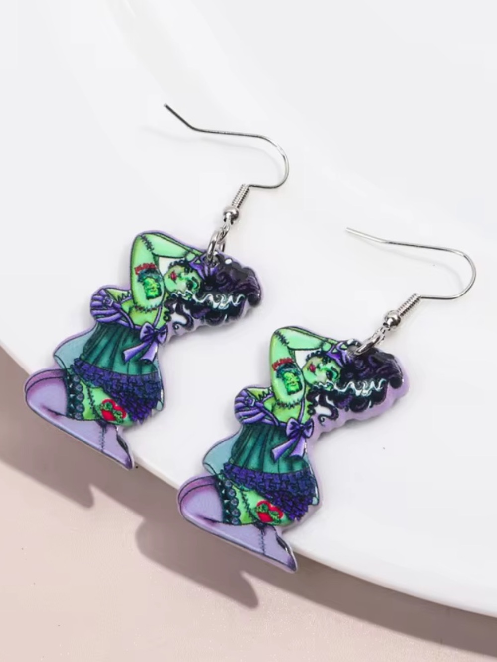Zombie Girl Earrings Halloween Horror Cute Goth Jewelry